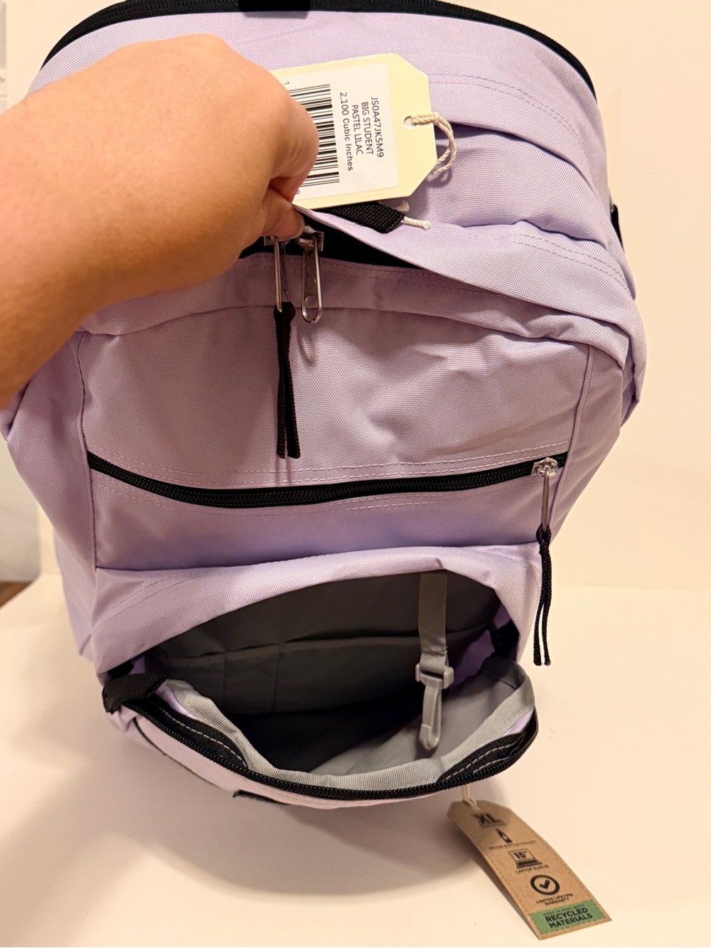 Jansport Lavender Backpack with Black Accents - Picture 16 of 16